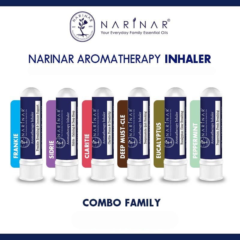 NARINAR Aromatherapy Inhaler - Pure & Halal Tested Essential Oil (Flu/Sleep/Focus/Headache/Quit Smoking))