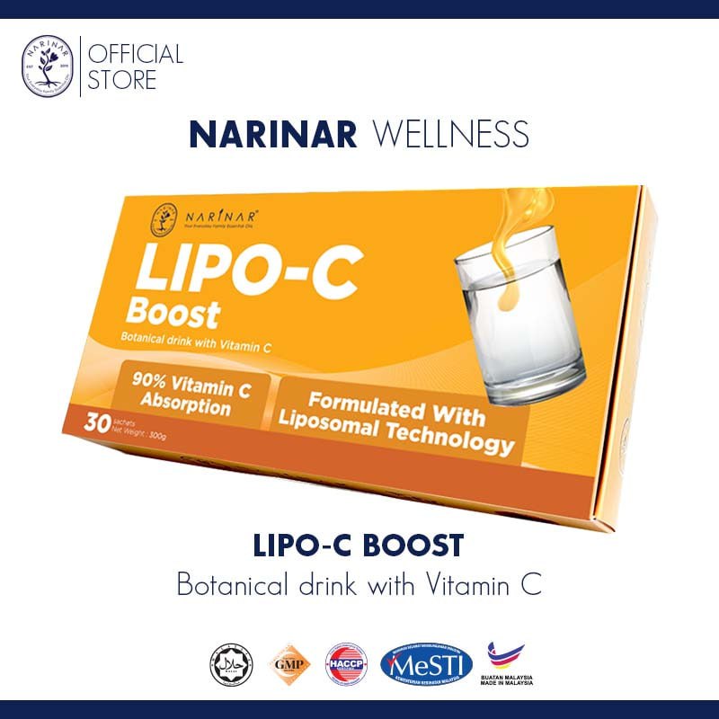 (30 Sachet for 1 month) Lipo C Botanical Drink - Fast Boost Immune and Skin Beauty (SUGAR FREE)