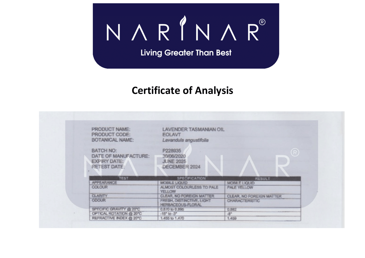 Narinar Lavender Single Oil Series Aromatherapy Essential Oil (5ml)