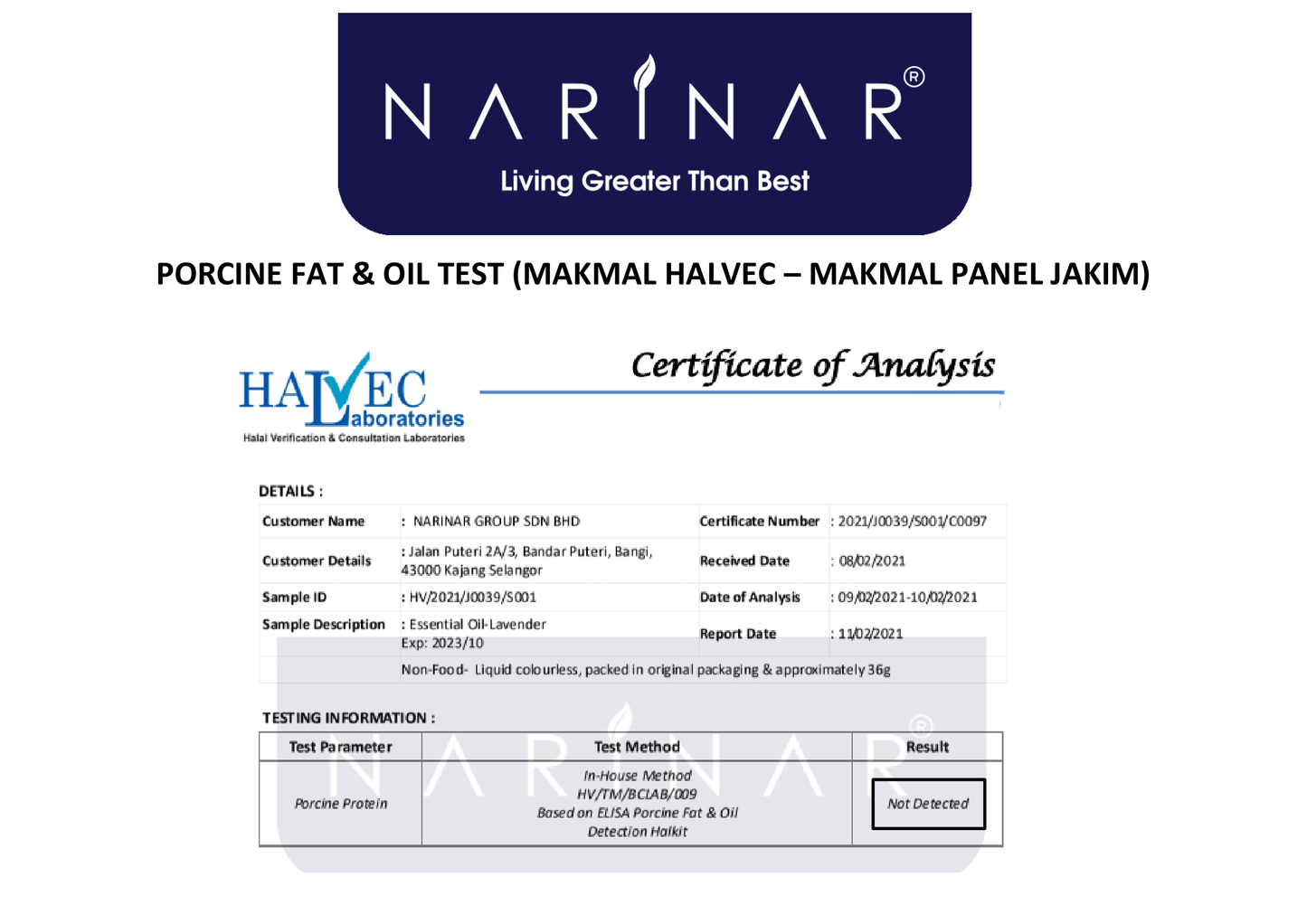 Narinar Lavender Single Oil Series Aromatherapy Essential Oil (5ml)