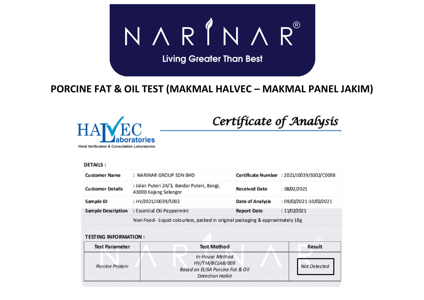 Narinar Peppermint Single Oil Series Aromatherapy Essential Oil (5ml)