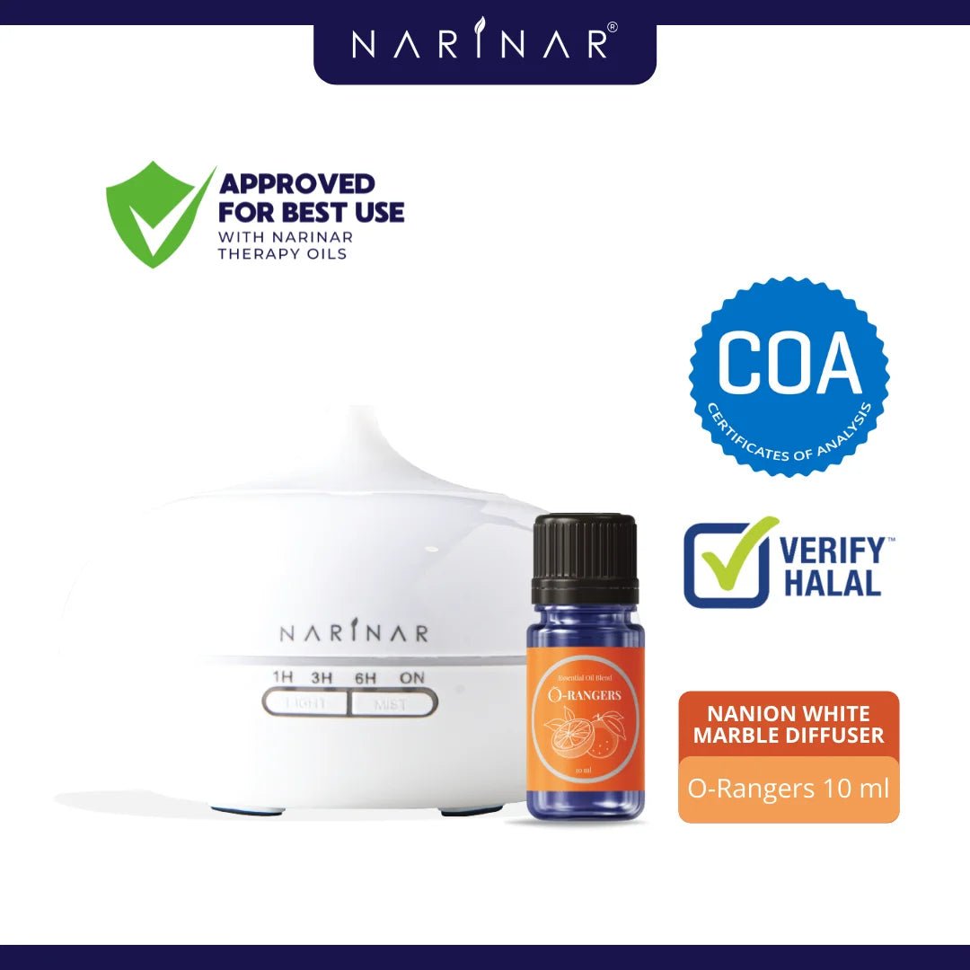 Narinar Nanion White Marble Set – Protect Aromatherapy Essential Oil Air Diffuser