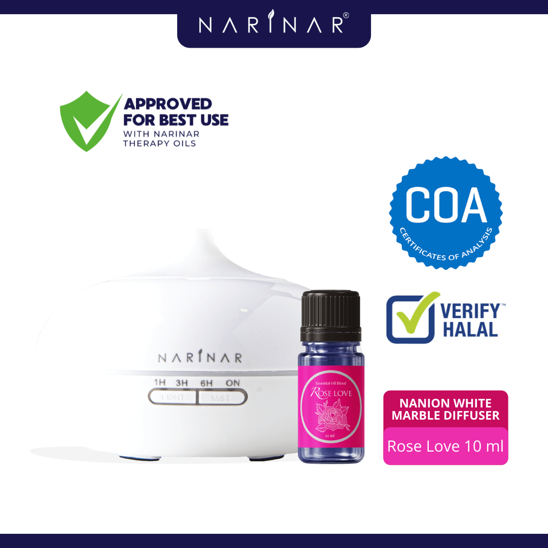Narinar Nanion White Marble Set – Rose Love Aromatherapy Oil Air Diffuser