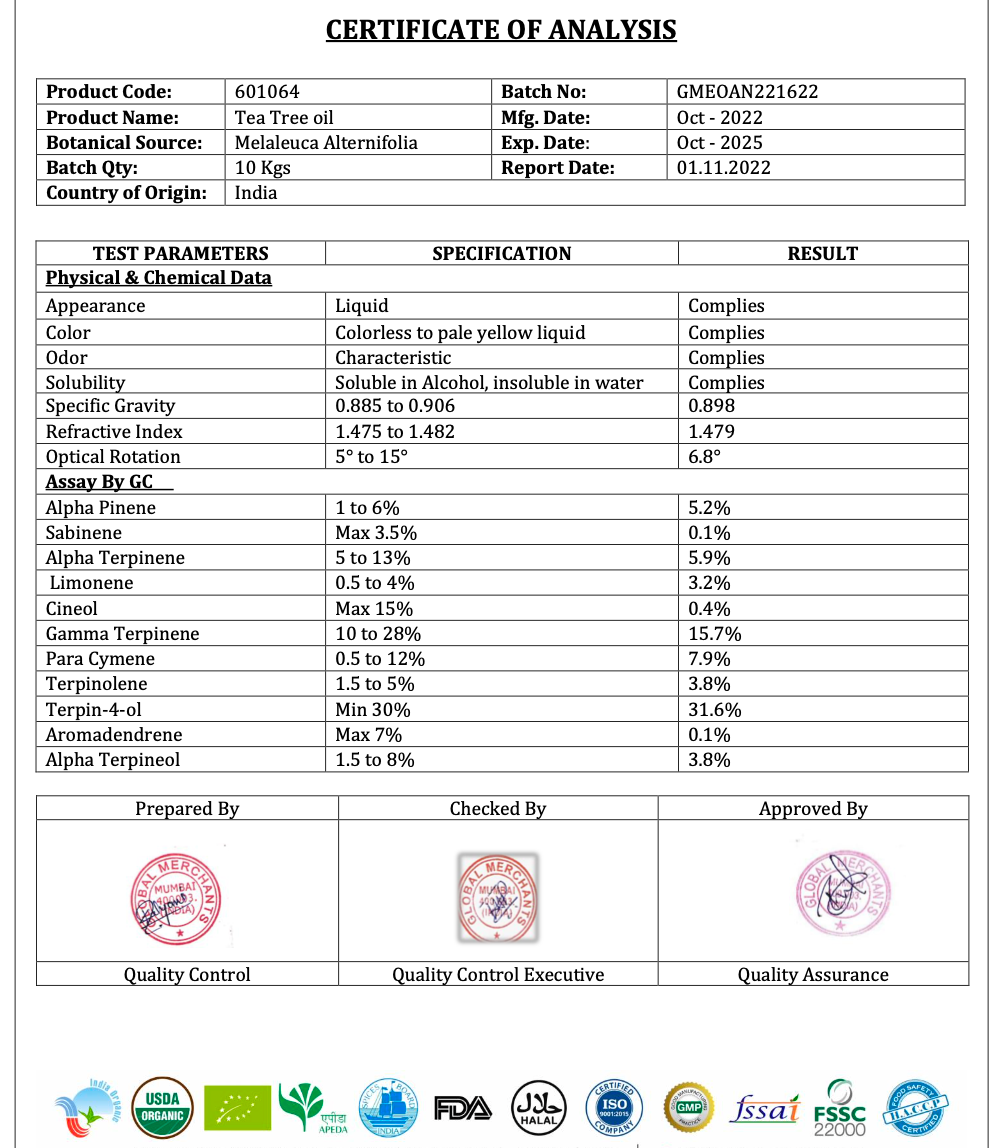 100% Pure Tea Tree Essential Oil 5ml (GCMS & HALAL Tested)