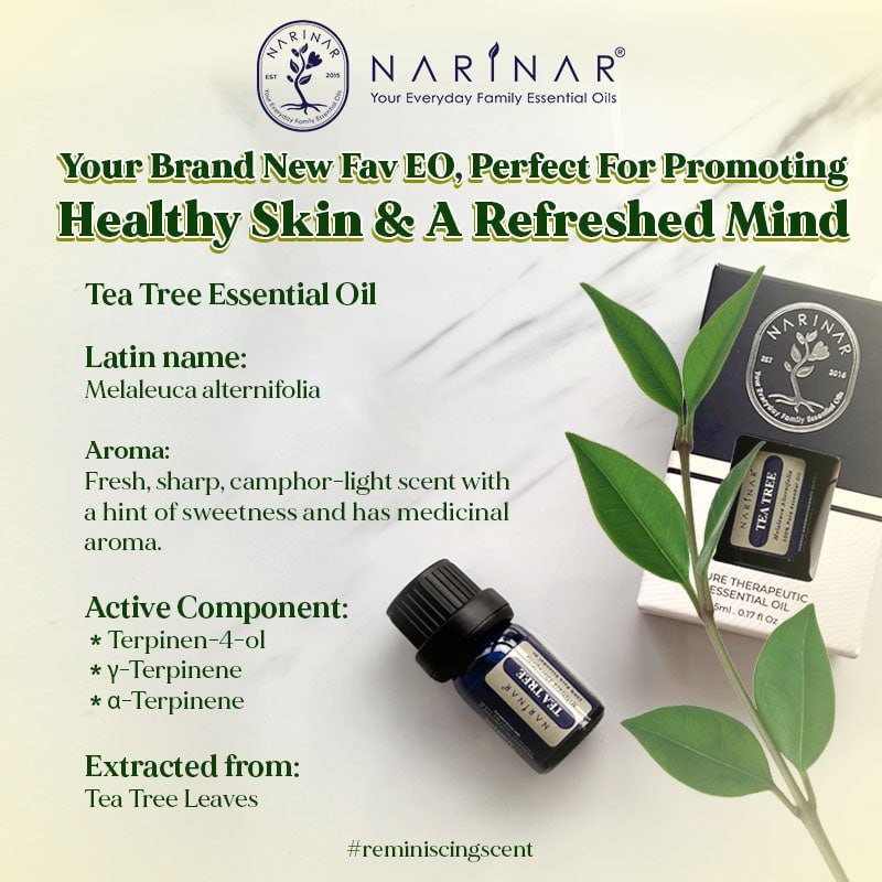 100% Pure Tea Tree Essential Oil 5ml (GCMS & HALAL Tested)