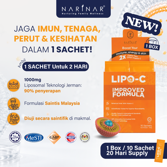 [PRE ORDER] [LIPO C IMPROVED FORMULA!] Liposomal Vitamin C Botanical Drink 1 Box (10 satchet)