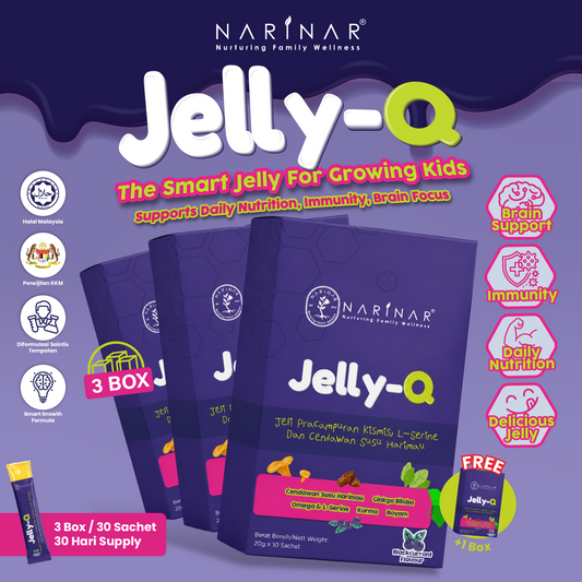 NARINAR Jelly-Q: Children’s Nutritional Jelly with L-Serine & Tiger Milk Mushroom (3 Box)