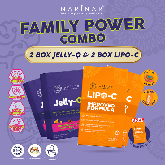 NARINAR Family Power Combo – Jelly-Q (2 Box)+ Lipo-C Boost (2 Box)